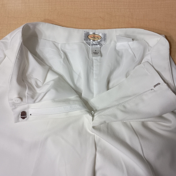 Talbot's Stretch Classy White Fully Lined Flare Leg Pants Size 4 - Picture 9 of 11